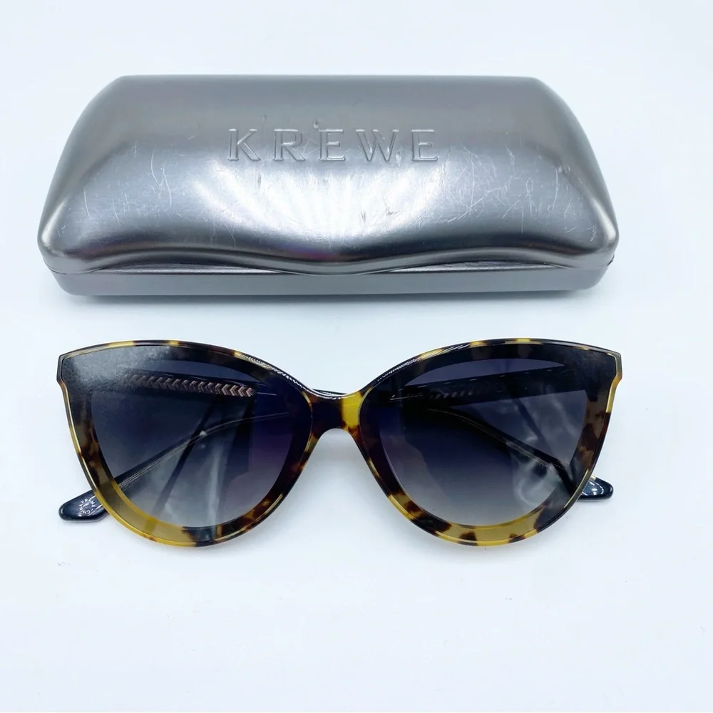 KREWE Monroe Brown & Black Tortoise Shell Cat-Eye Sunglasses